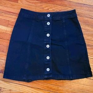 High waisted denim skirt